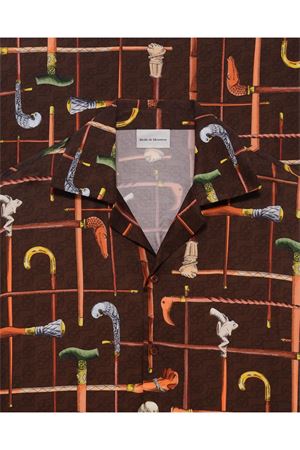 Brown short-sleeved shirt DROLE DE MONSIEUR | KSH230VI033BN